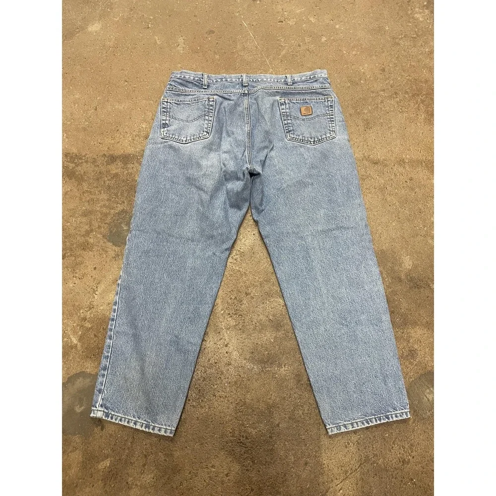 Carhartt‎ Jeans Mens Light Blue Denim Relaxed Straight Leg 5-Pocket Zip Fly Work